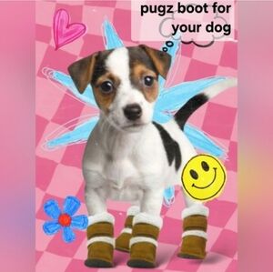 Cozy Brown and White Dog Boots